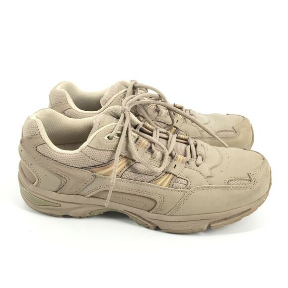 Vionic Walker Lace Up Orthopedic Sneakers 10.5 Light Cream Beige Leather Shoes - Picture 1 of 8